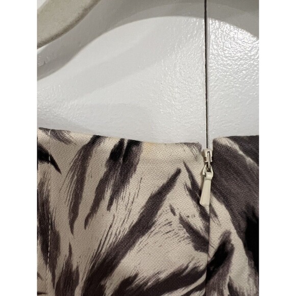 Talbots Dress 14 Cream Black Gray Sheath Stretch‎ Cotton Career Church - Picture 7 of 8